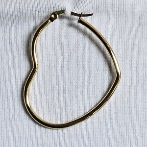 Gold-plated heart hoops